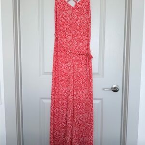 Topshop Orange and White Floral Jumpsuit